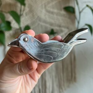 Vintage Metal Bird Nutcracker – Mid Century Bird Squeeze Cracker – MCM Barware